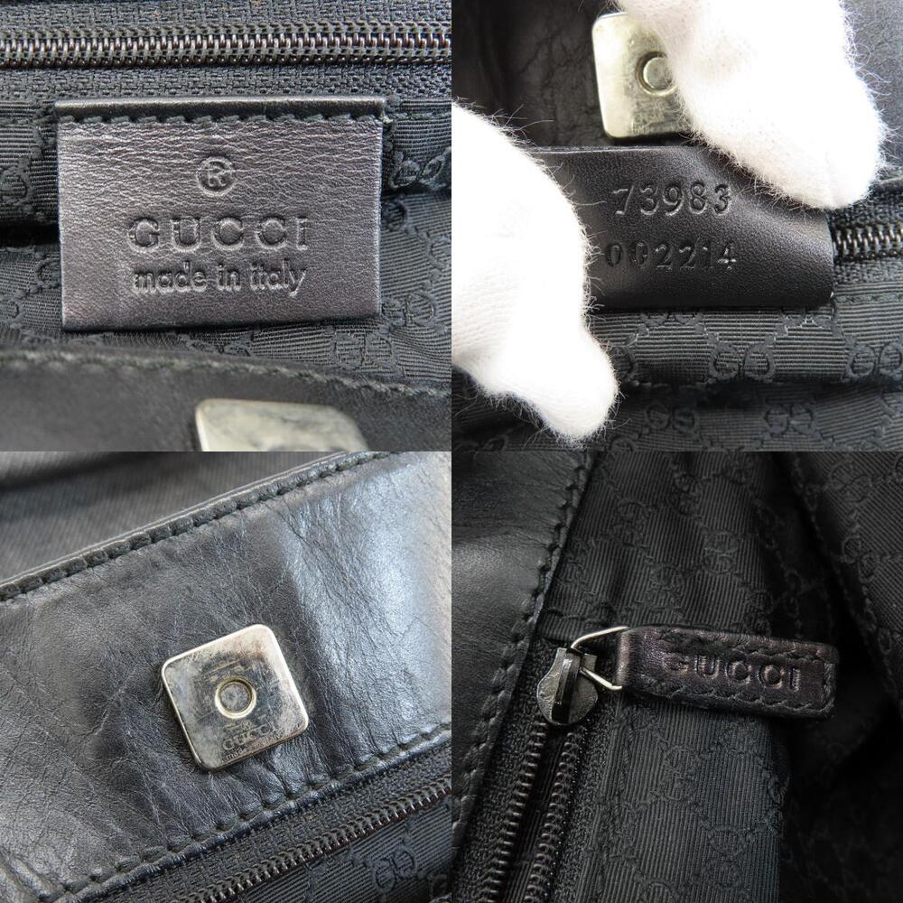 Gucci Sherry Handbag Canvas Leather Black - Picture 6 of 11